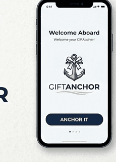 GiftAnchor welcome screen on iPhone